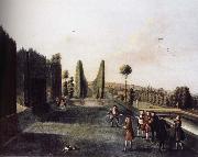 unknow artist, Hartwell House topiary arcades and allee to the William iii Column